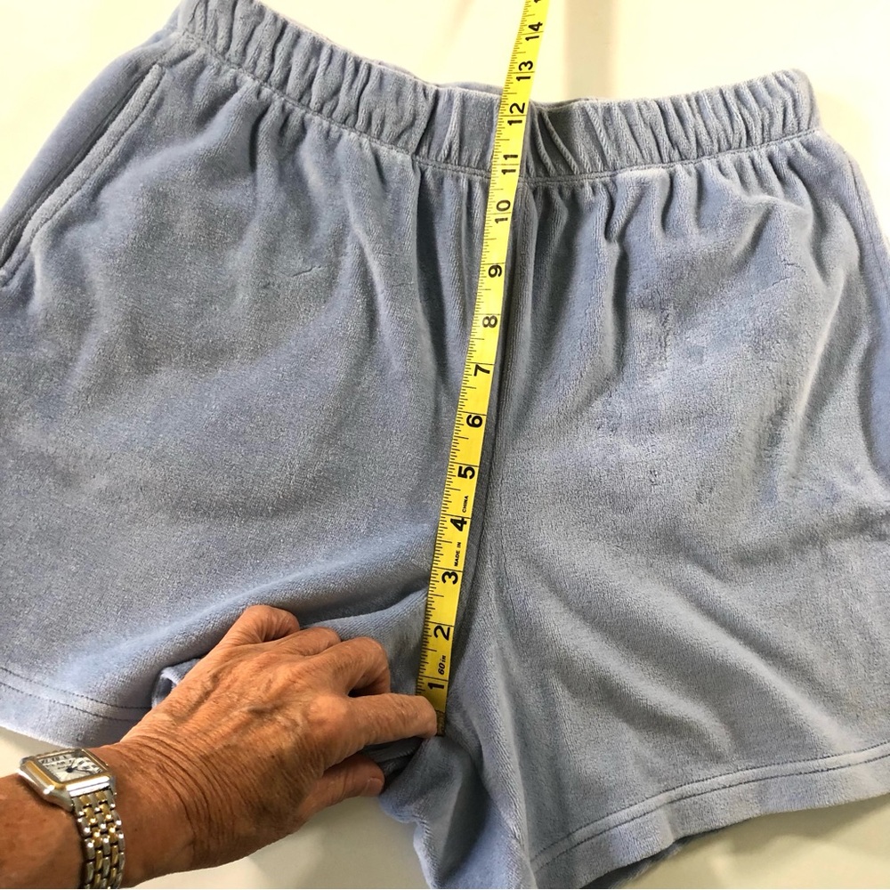 Aerie Velour Lounge Shorts Blue Small Elastic Waist Pockets - Picture 10 of 12
